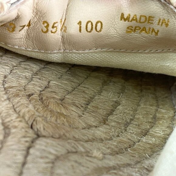 Gucci Beige Raffia Espadrilles With Gold GG Logo Womens 35.5 Made In Spain - Picture 6 of 9